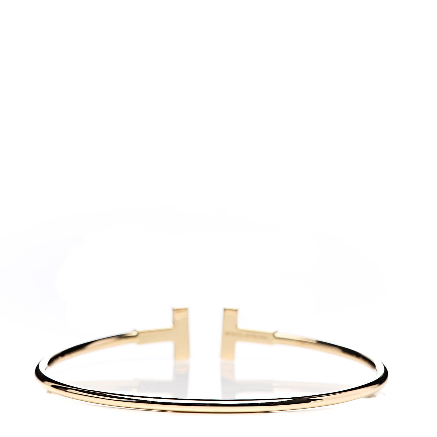 18K Yellow Gold Diamond T Wire Bracelet