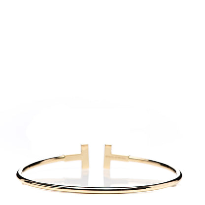 Tiffany 18K Yellow Gold Diamond T Wire Bracelet 3 of 5