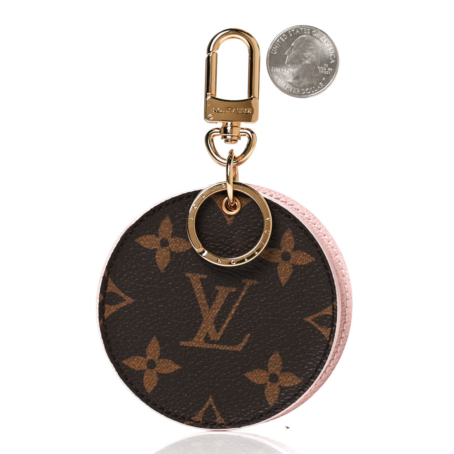 Louis Vuitton Monogram LV Mirror Bag Charm Key Holder Rose Ballerine 2 of 6