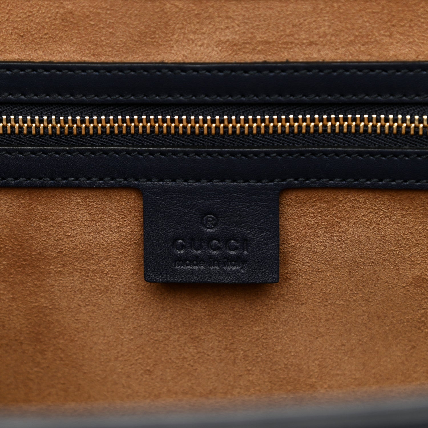 Gucci Calfskin Medium Padlock Signature Top Handle Bag Navy 6 of 14