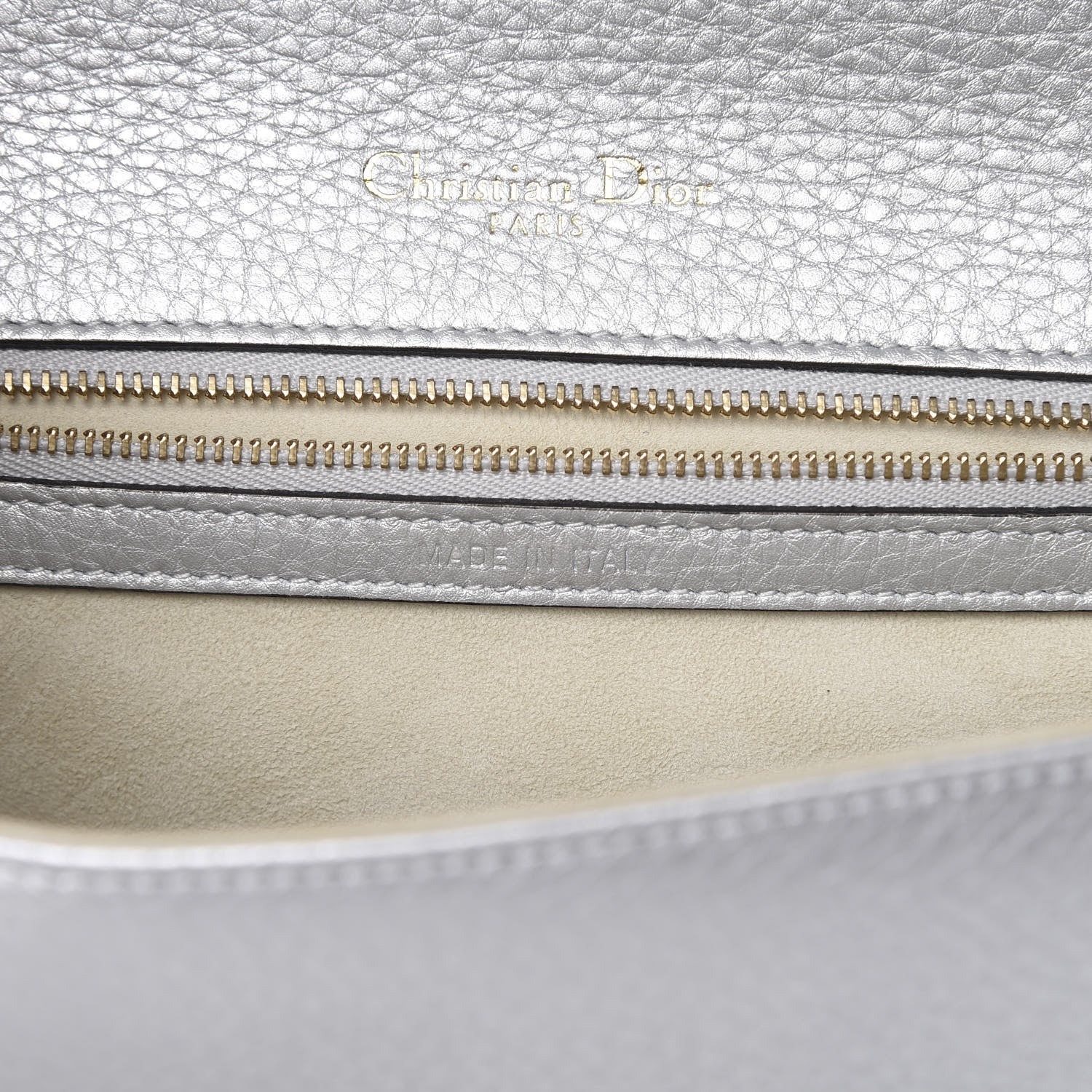 Christian Dior Metallic Grained Calfskin Medium Diorama Flap Bag Silver 7 of 17
