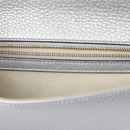 Christian Dior Metallic Grained Calfskin Medium Diorama Flap Bag Silver 7 of 17