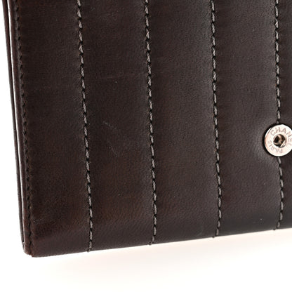 Chanel Lambskin Vertical Quilted Mademoiselle Compact Wallet Dark Brown 10 of 13