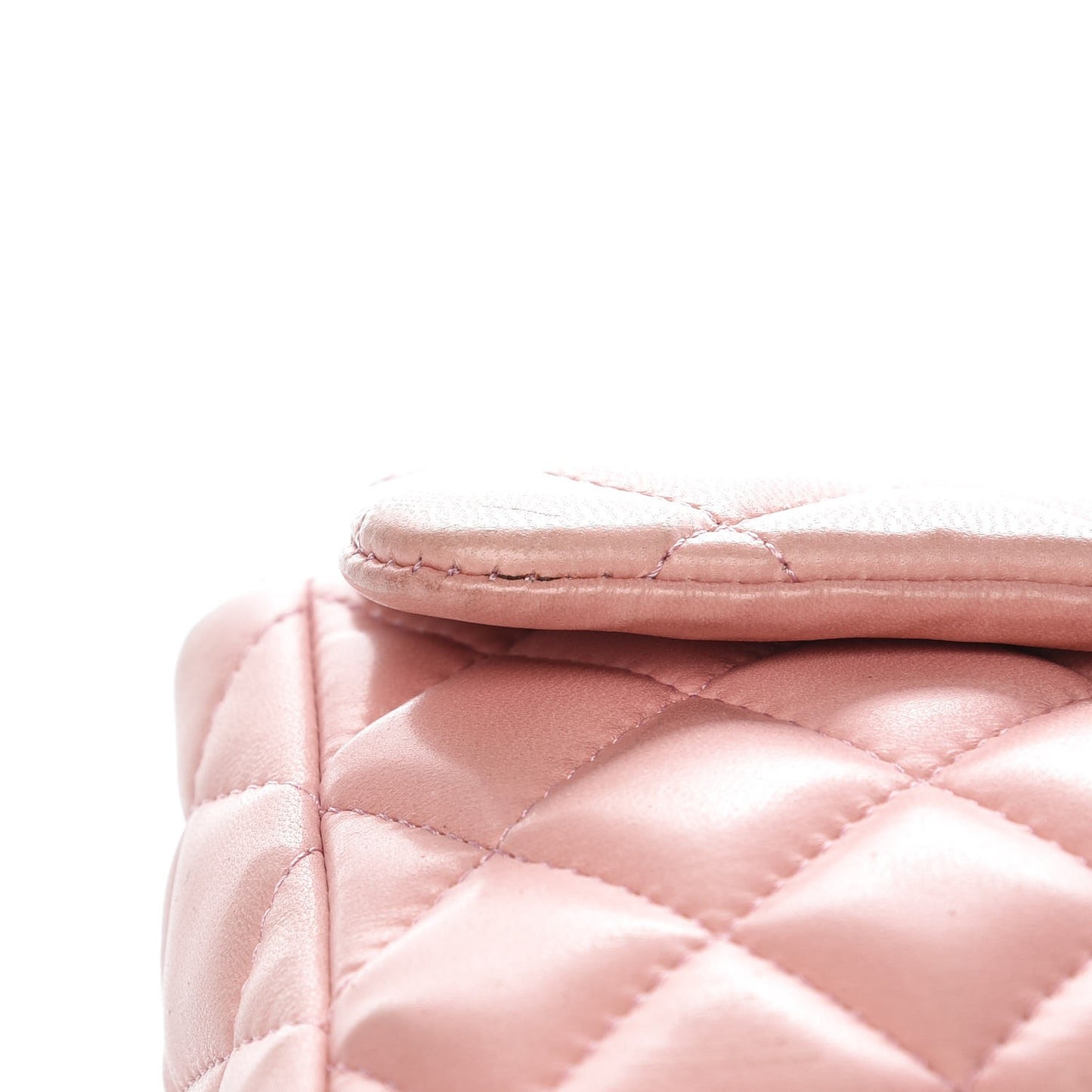 Lambskin Quilted East West Flap Pink