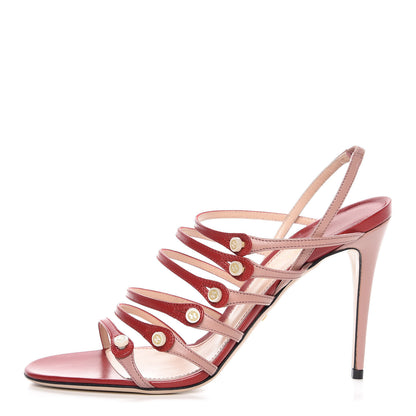 Gucci Malaga Kid Aneta Ladder-Strap 95mm Sandals 39.5 Carmine Rose 1 of 9