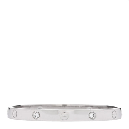Cartier 18K White Gold 4 Diamond LOVE Bracelet 17 2 of 6
