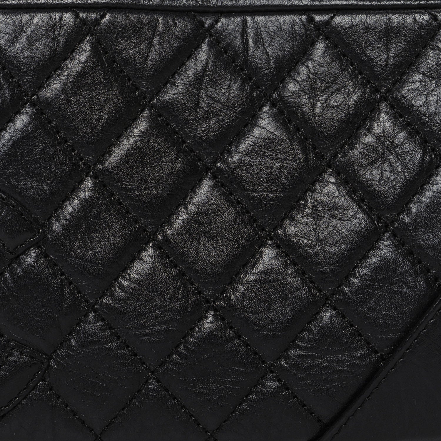 Chanel Aged Calfskin Quilted Cotton Club Pochette Black 8 of 10