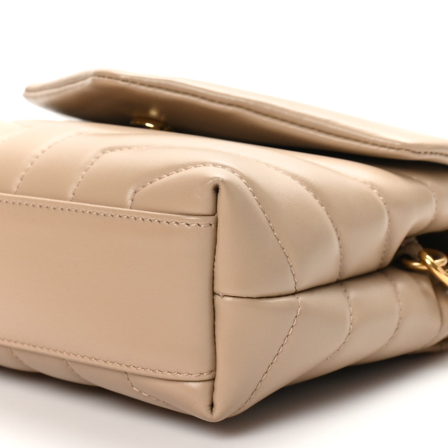 Calfskin Y Quilted Monogram Toy Loulou Crossbody Bag Dark Beige