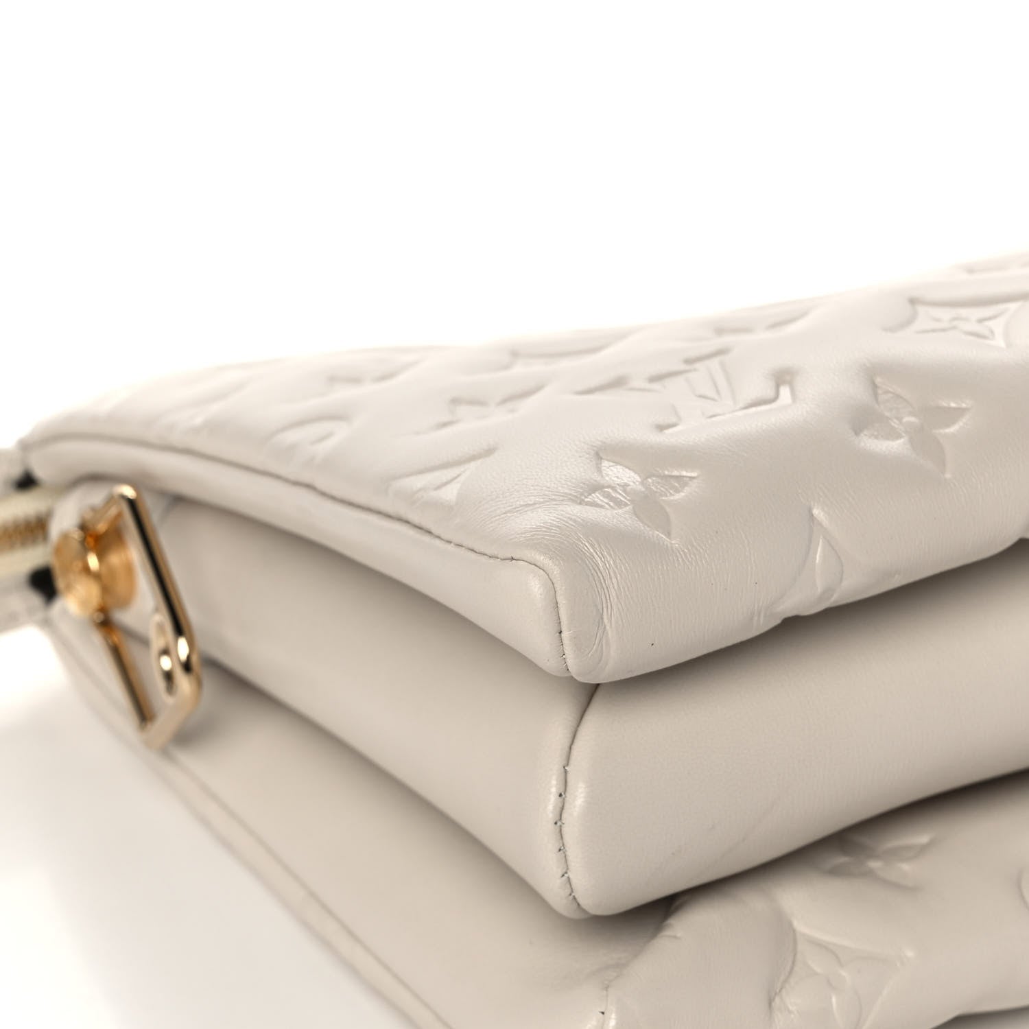 Louis Vuitton Lambskin Embossed Monogram Coussin PM Cream 11 of 13
