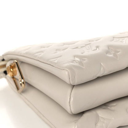 Louis Vuitton Lambskin Embossed Monogram Coussin PM Cream 11 of 13