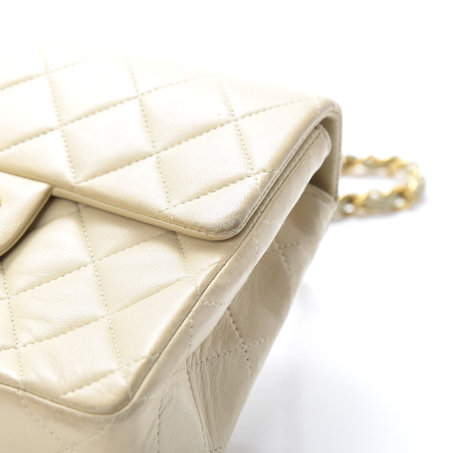 Chanel Lambskin Quilted Mini Square Flap Beige 15 of 19
