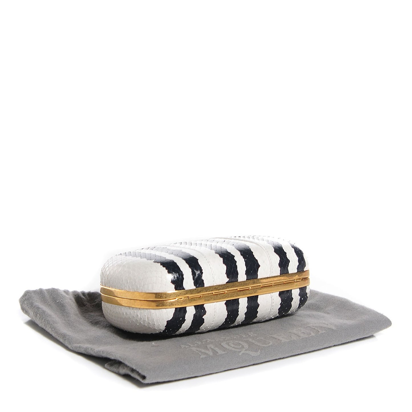 Watersnake Panther Knuckle Duster Clutch Black White