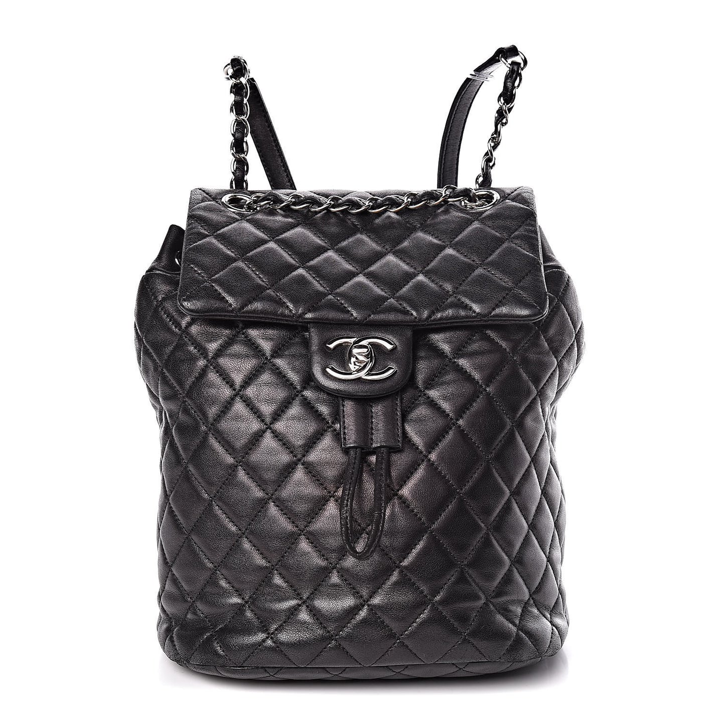 Lambskin Quilted Small Urban Spirit Backpack Black