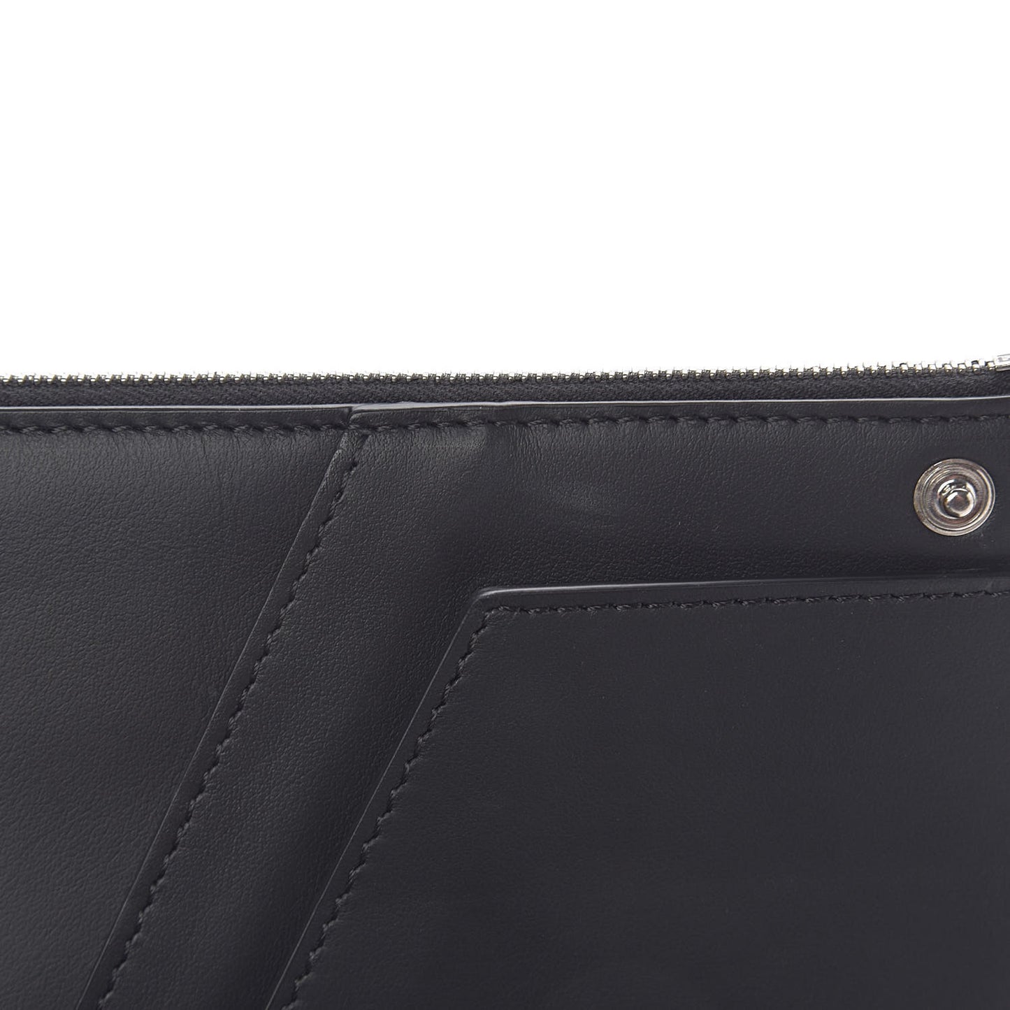 Cuoio Romano Glazed Fabric FF 1974 Wallet on Strap Black