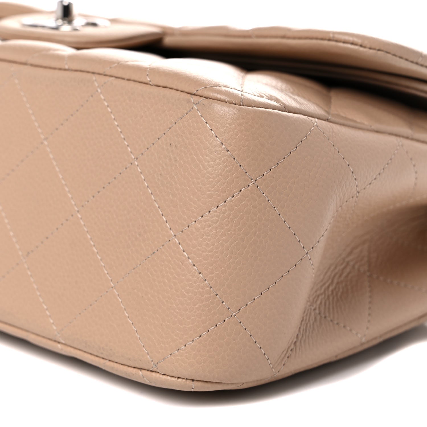 Chanel Caviar Quilted Jumbo Double Flap Beige 11 of 11