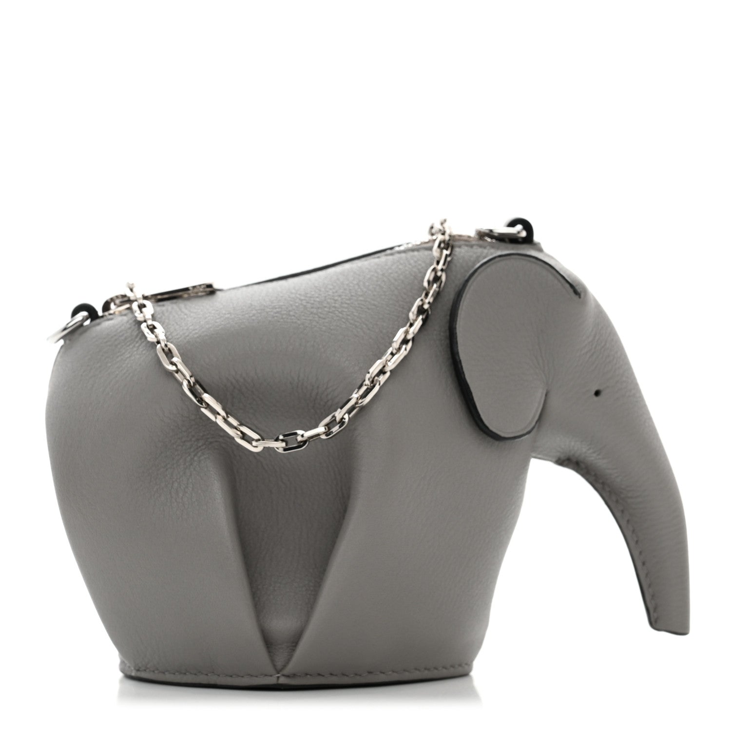 Loewe Calfskin Elephant Pouch Grey 1 of 9