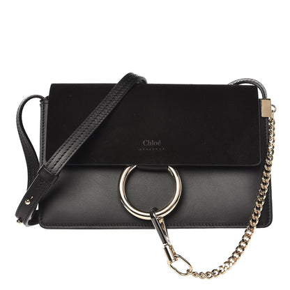 Chloe Suede Calfskin Small Faye Shoulder Bag Black 1 of 7