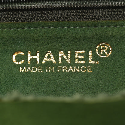 Chanel Suede Shearling Flap Clutch Green 6 of 10