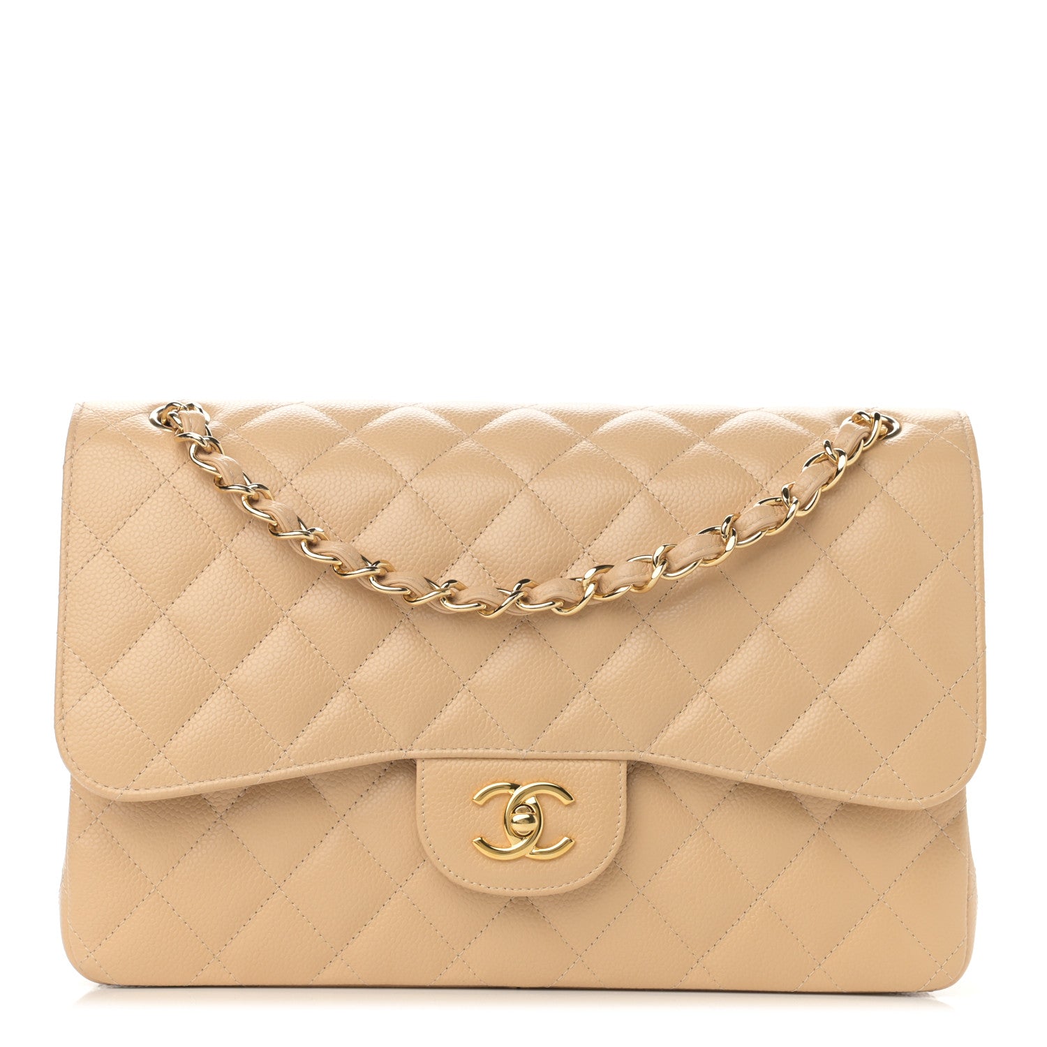 Chanel Caviar Quilted Jumbo Double Flap Beige Clair 1 of 12
