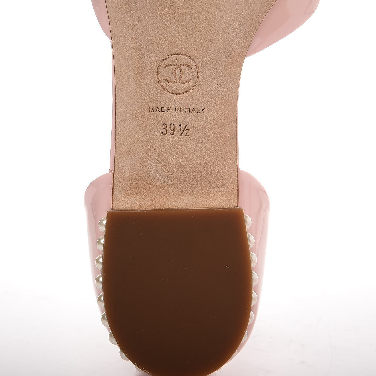 Chanel Patent Pearl CC Open Sandals 39.5 Pink 6 of 10