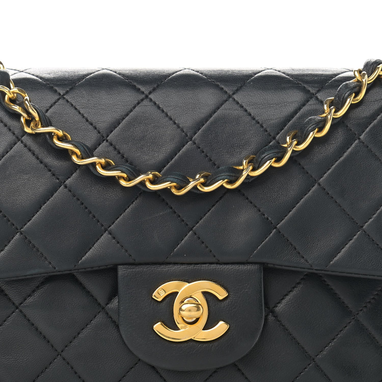 Chanel Lambskin Quilted Small Double Flap Black 9 of 14