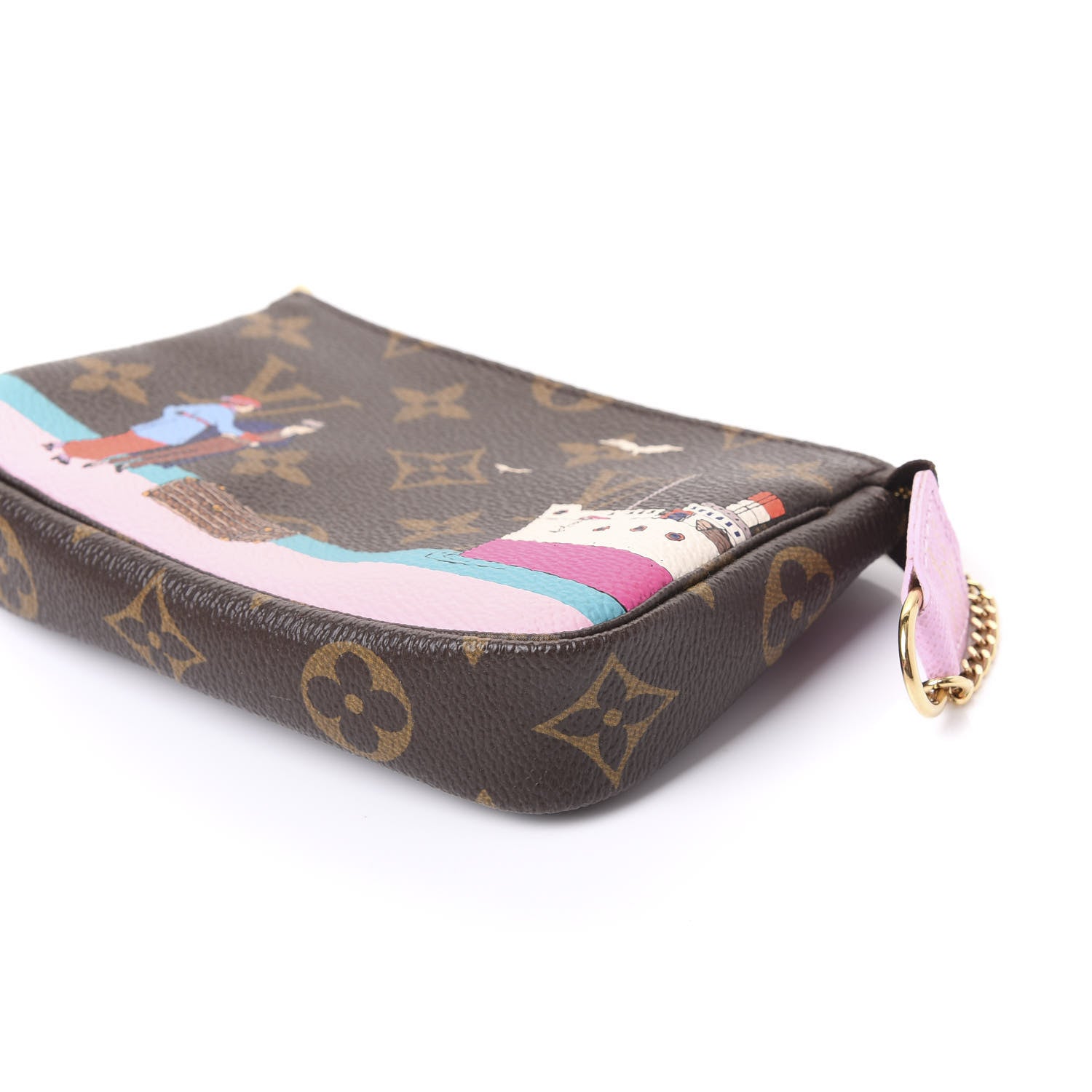 Louis Vuitton Monogram 2016 Christmas Animation Mini Pochette Accessories Rose Ballerine 9 of 10