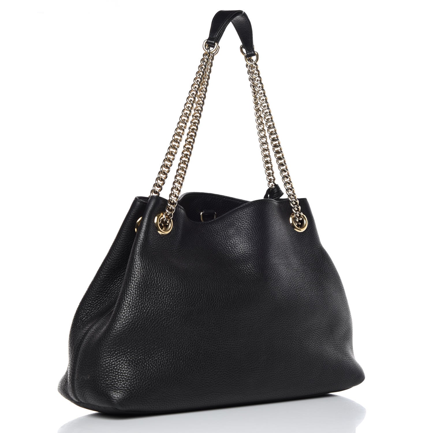 Gucci Pebbled Calfskin Medium Soho Chain Shoulder Bag Black 3 of 20