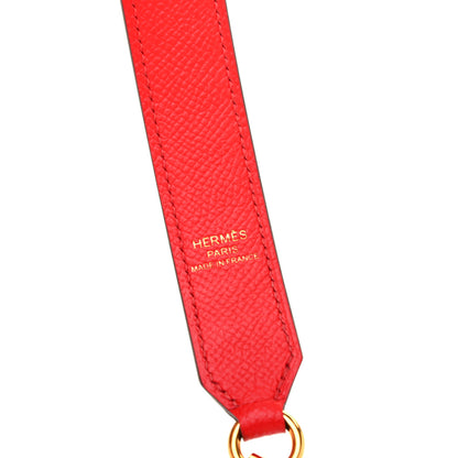 Hermes Epsom 25mm Mousqetons Tressage Shoulder Strap Rouge Coeur Bleu du Nord Rouge H 3 of 3