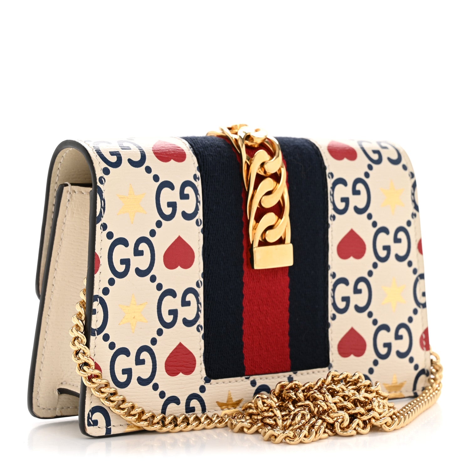 Gucci Textured Calfskin Valentine's Day Super Mini Sylvie Chain Shoulder Bag Ivory 3 of 11