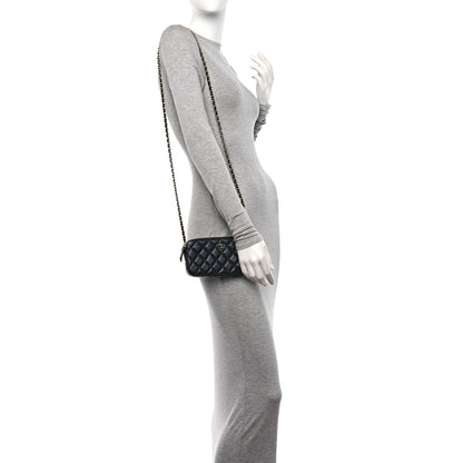 Chanel Lambskin Quilted Small Clutch With Chain Black 2 of 12