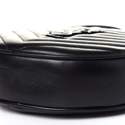 Saint Laurent Calfskin Matelasse Chevron Round Vinyle Camera Bag Black 8 of 10
