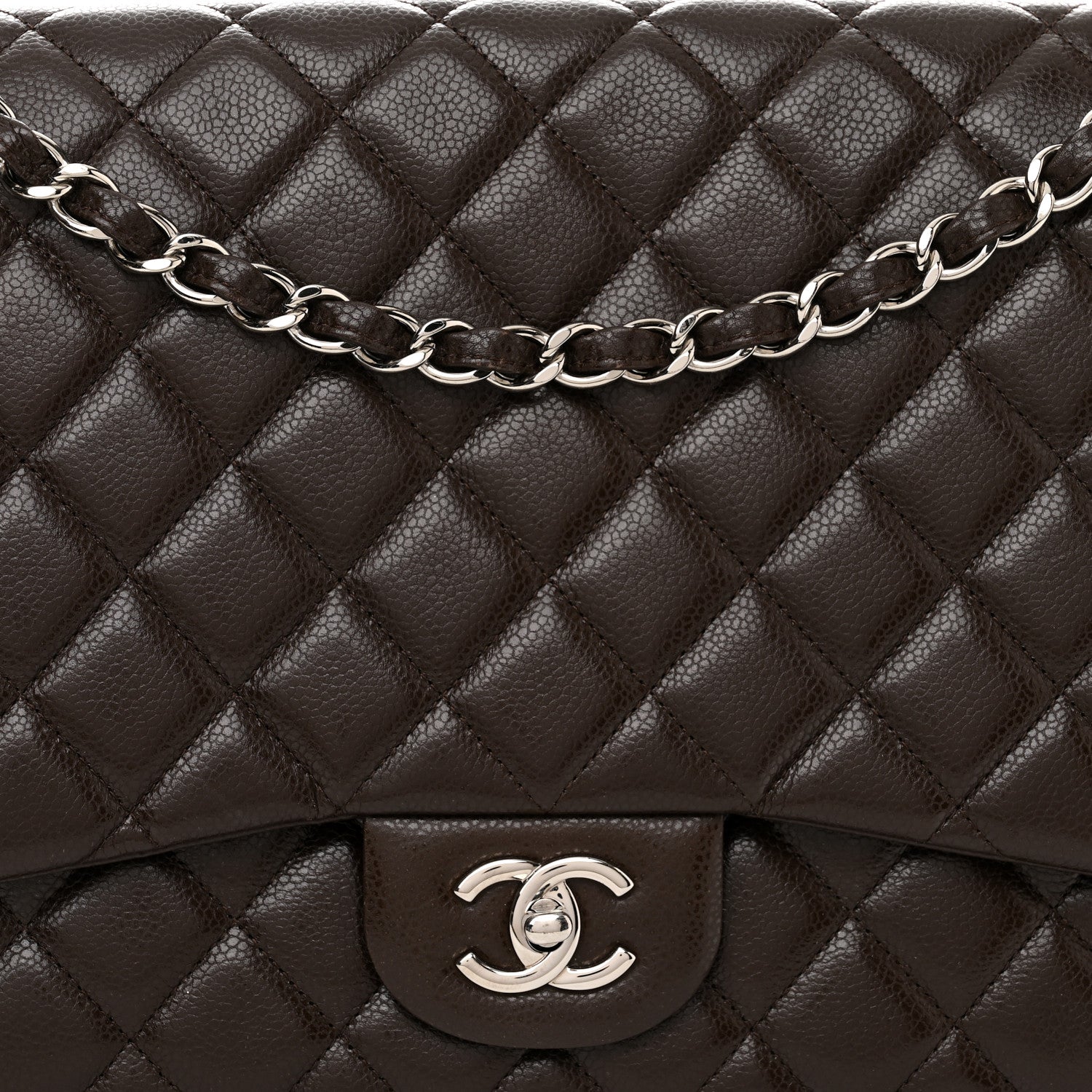 Chanel Caviar Quilted Maxi Single Flap Dark Brown 8 of 15