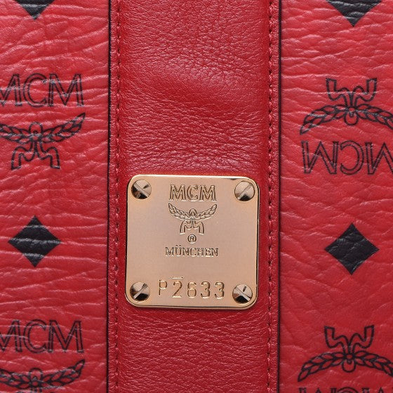 MCM Visetos Large Liz Reversible Shopper Tote Ruby Red 12 of 16