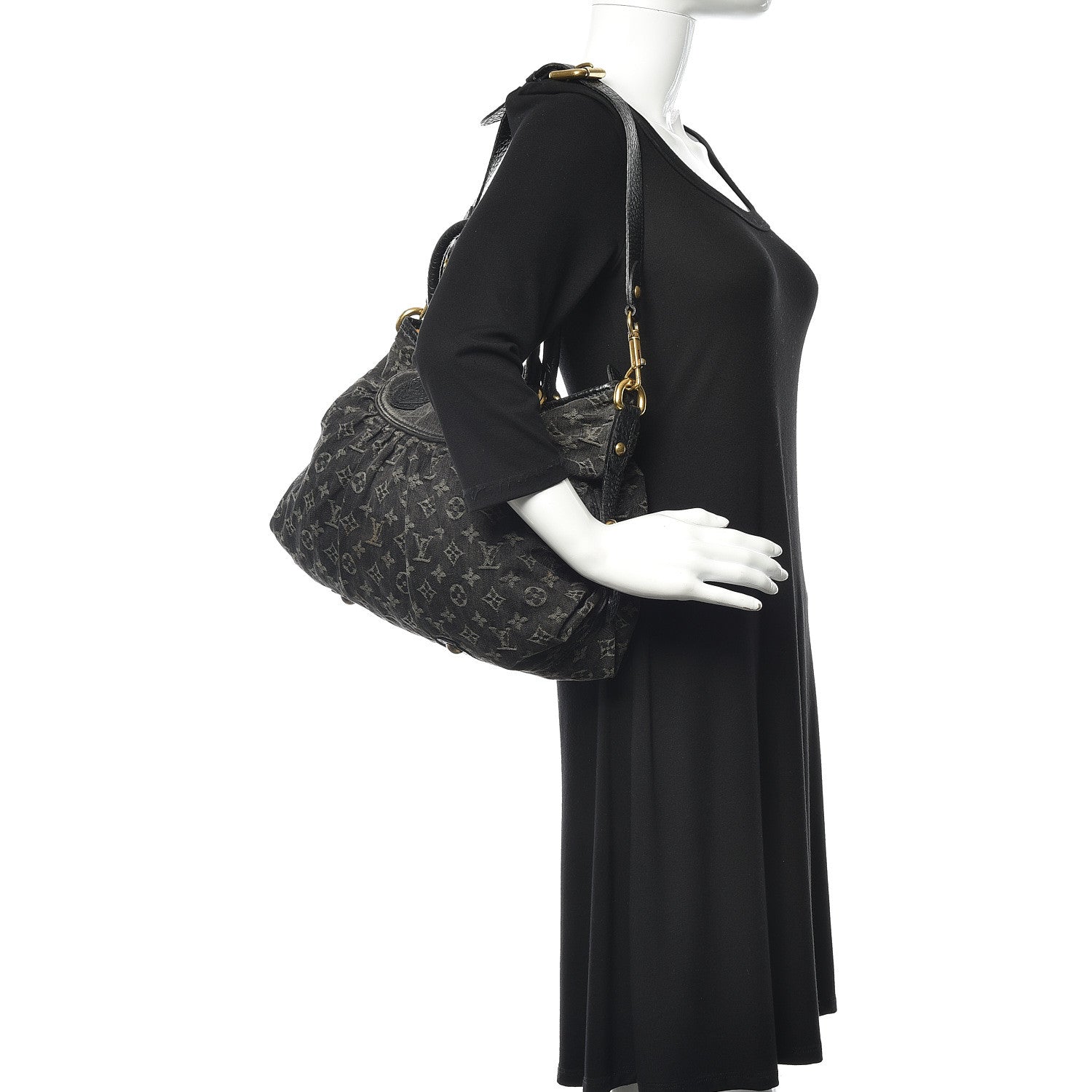 Louis Vuitton Denim Neo Cabby MM Black 2 of 11