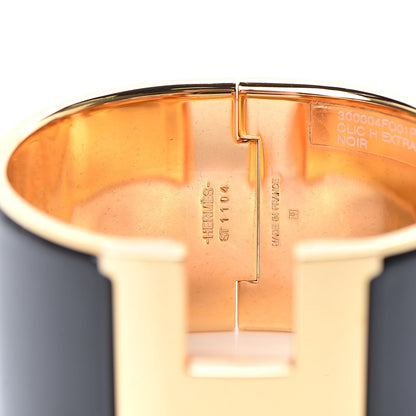 Hermes Enamel Extra Wide Clic Clac H Bracelet PM Black 4 of 6