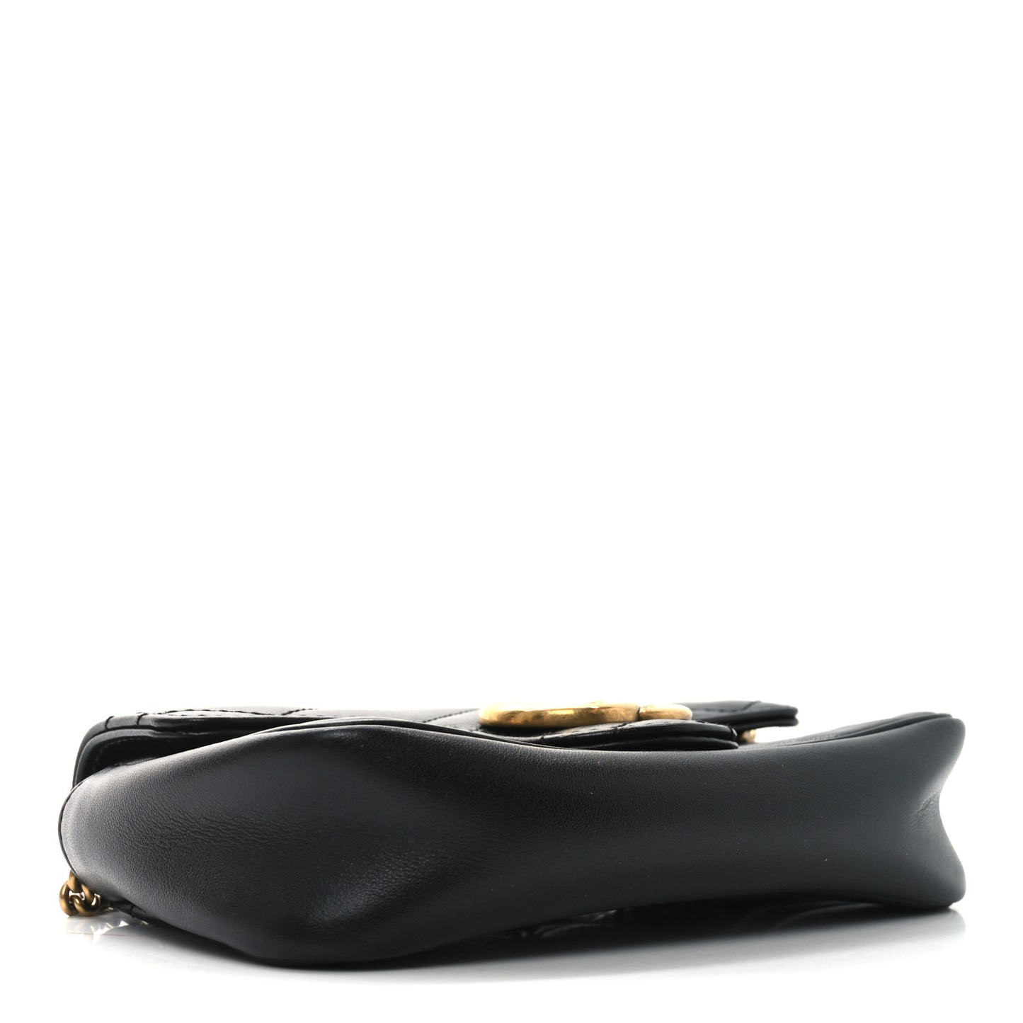 Calfskin Matelasse Super Mini GG Marmont Shoulder Bag Black