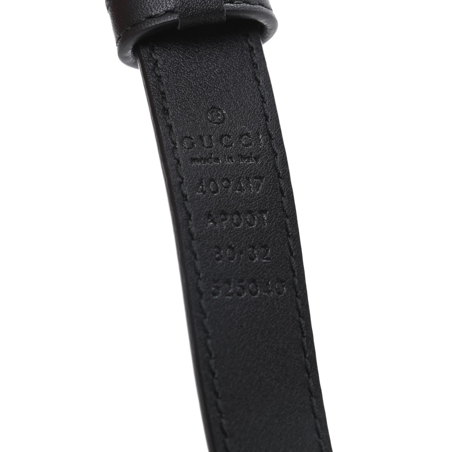 Gucci Calfskin Double G 20mm Belt 80 32 Black 3 of 5