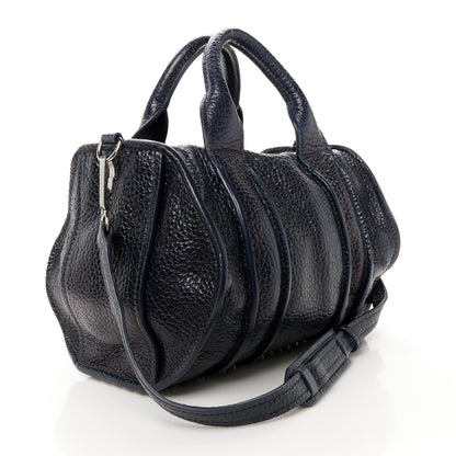 Alexander Wang Pebbled Lambskin Rocco Nickel Hardware Dark Blue 3 of 12