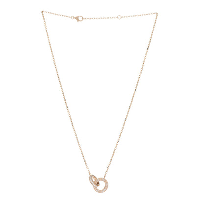 Cartier 18K Pink Gold Diamond Interlocking LOVE Paved Necklace 3 of 6