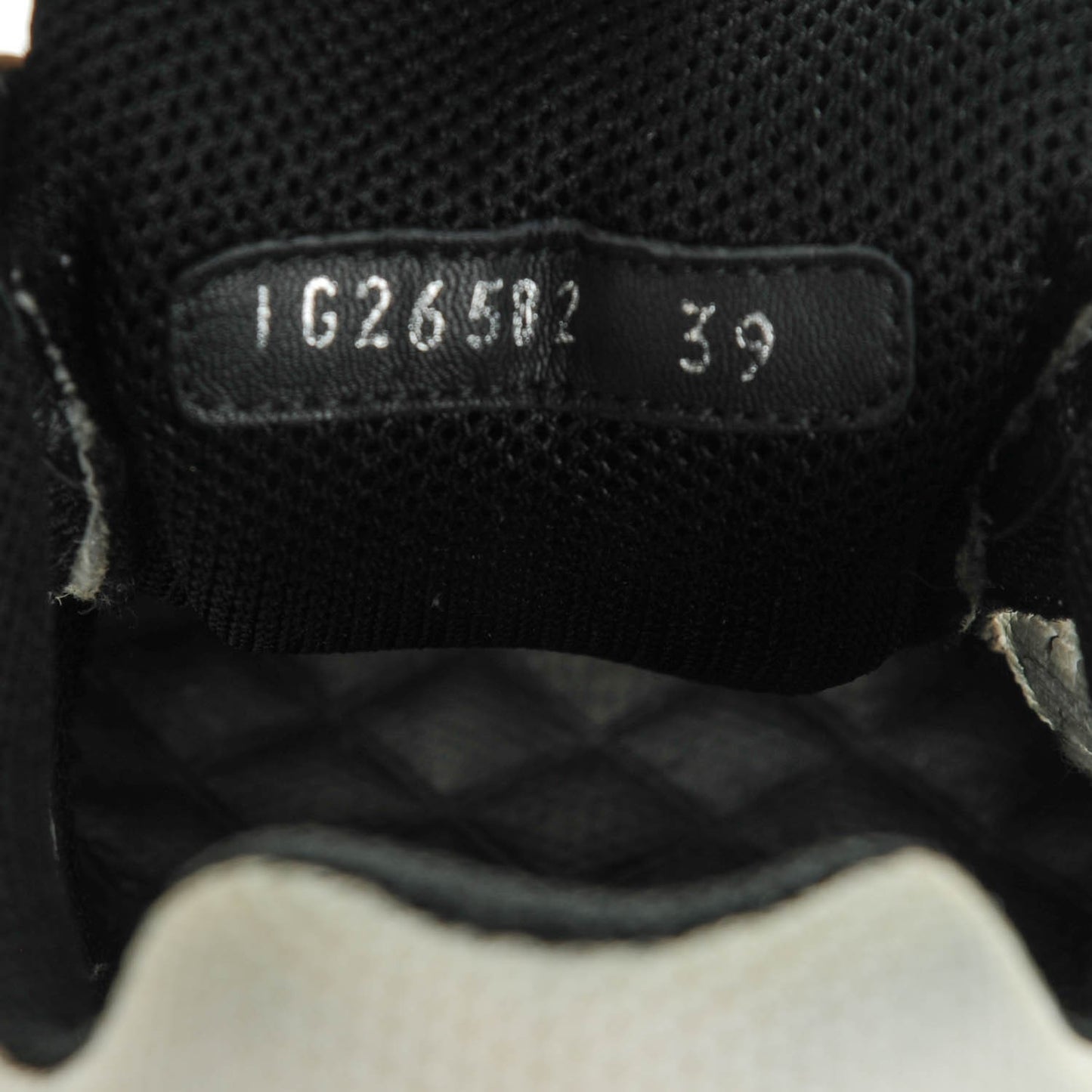Suede Calfskin CC Sneakers 39 White Black Gold