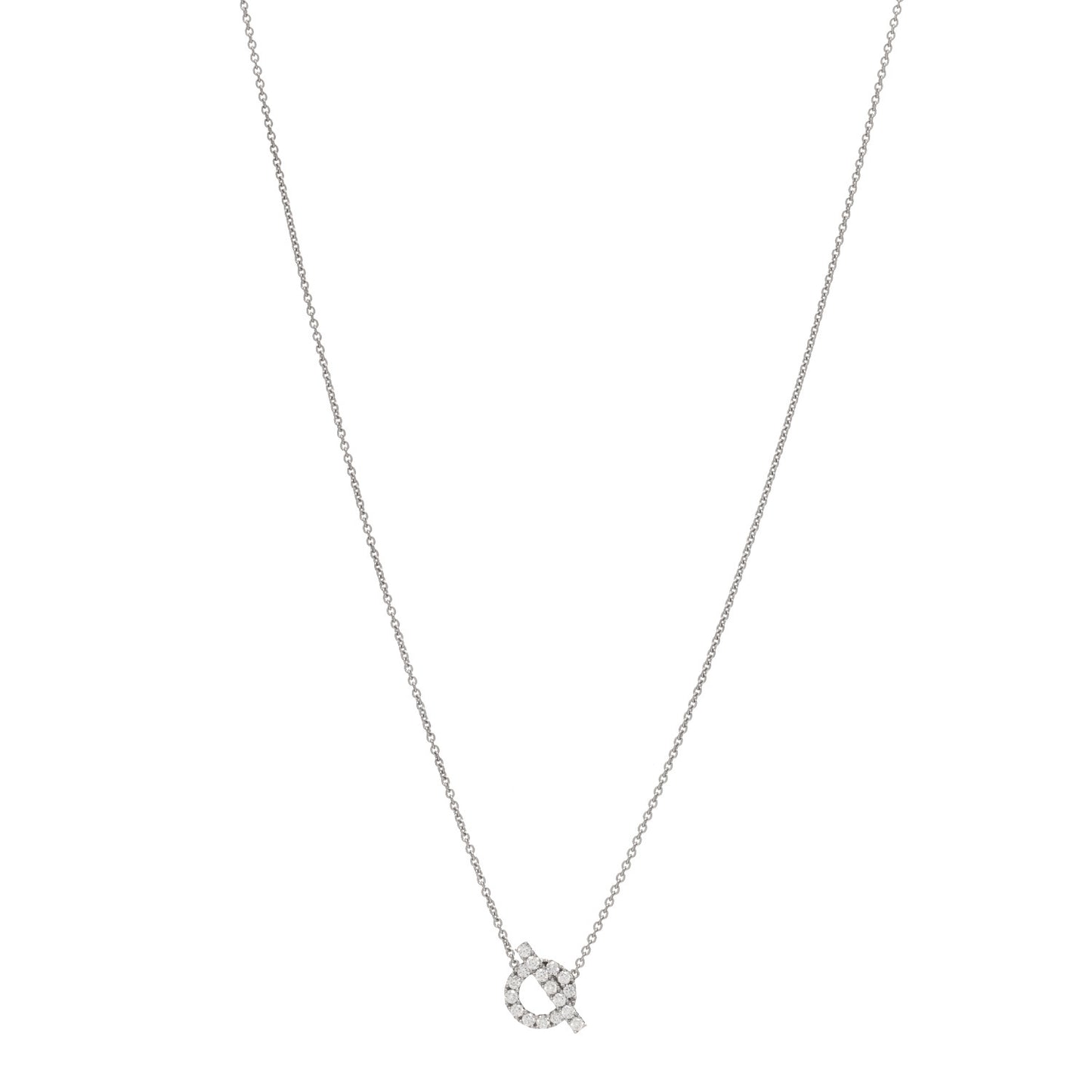 18K White Gold Diamond Finesse Pendant Necklace
