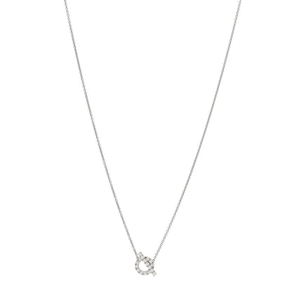 Hermes 18K White Gold Diamond Finesse Pendant Necklace 1 of 3