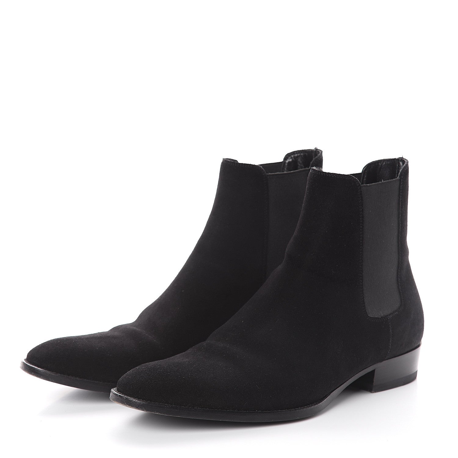 Saint Laurent Suede Mens Wyatt Chelsea Boots 41.5 Black 3 of 6