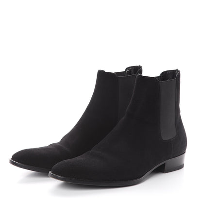 Saint Laurent Suede Mens Wyatt Chelsea Boots 41.5 Black 3 of 6