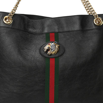 Gucci Calfskin Large Rajah Chain Tote Black 9 of 17