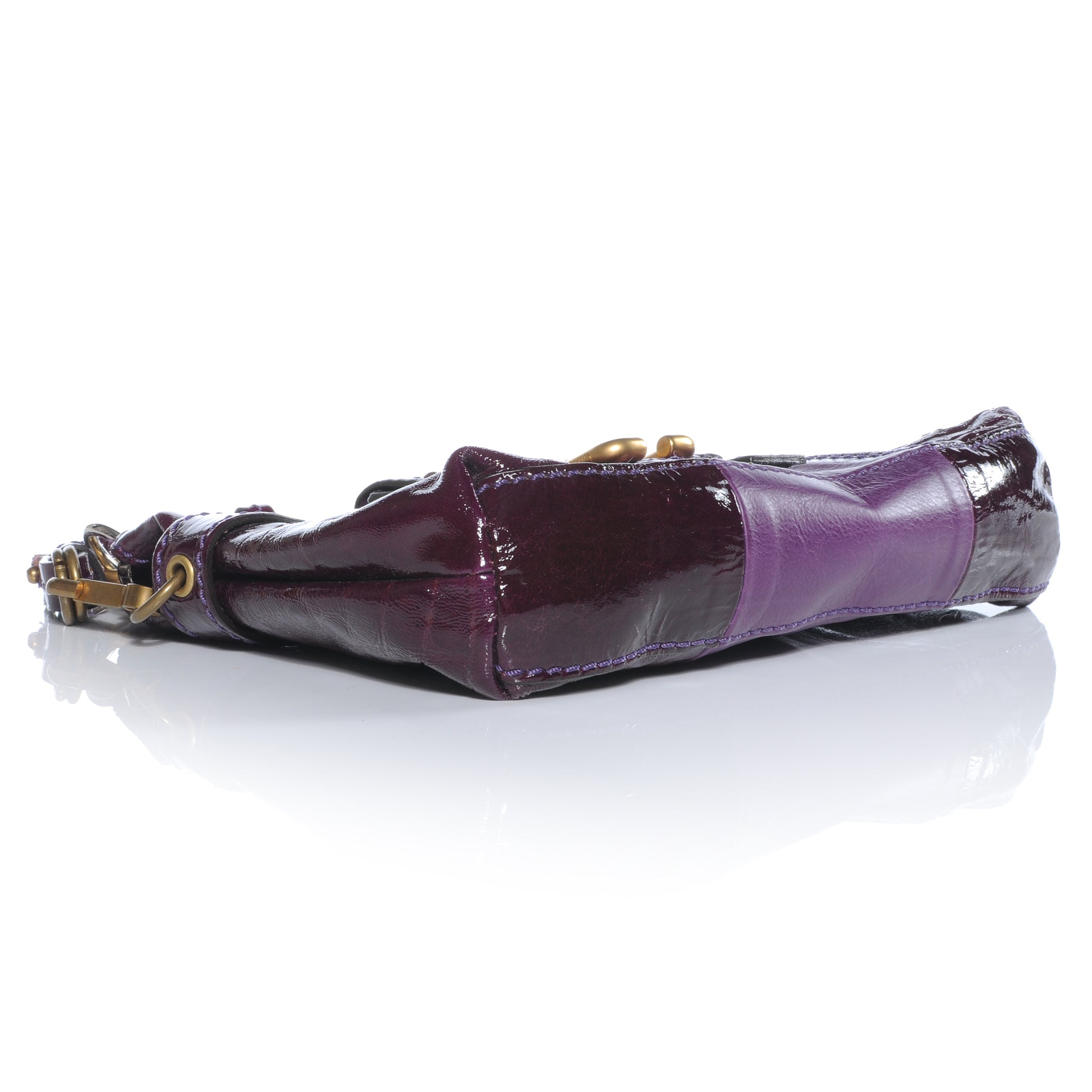Chloe Patent Leather Paddington Pochette Bag Dark Purple 5 of 10