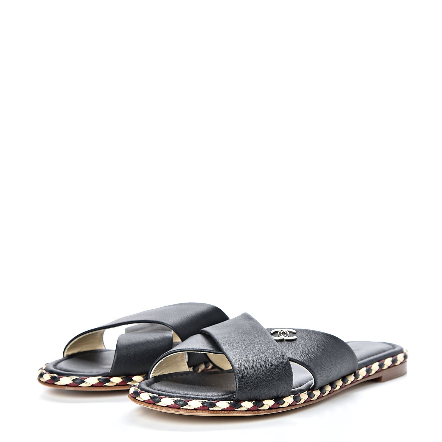 Chanel Lambskin Mule Sandals 37 Black 3 of 8