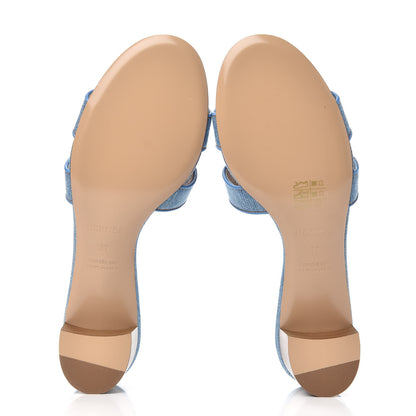 Hermes Denim Oasis Sandals 39 Bleu Clair 6 of 11