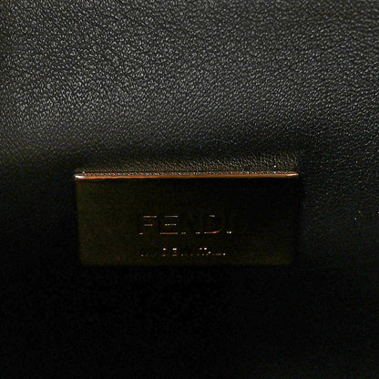 Fendi Vitello Tahiti Burro Medium Peekaboo Iconic Essentially Satchel Tortora Black 6 of 9
