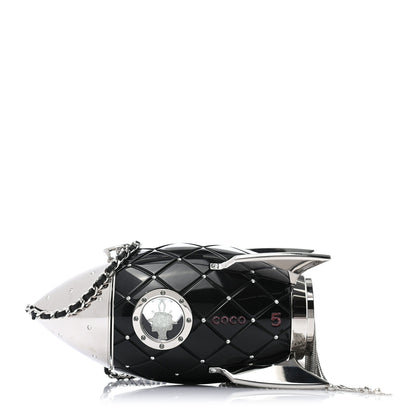 Chanel Plexiglass Crystal Rocket Ship Minaudière Clutch Black 1 of 8